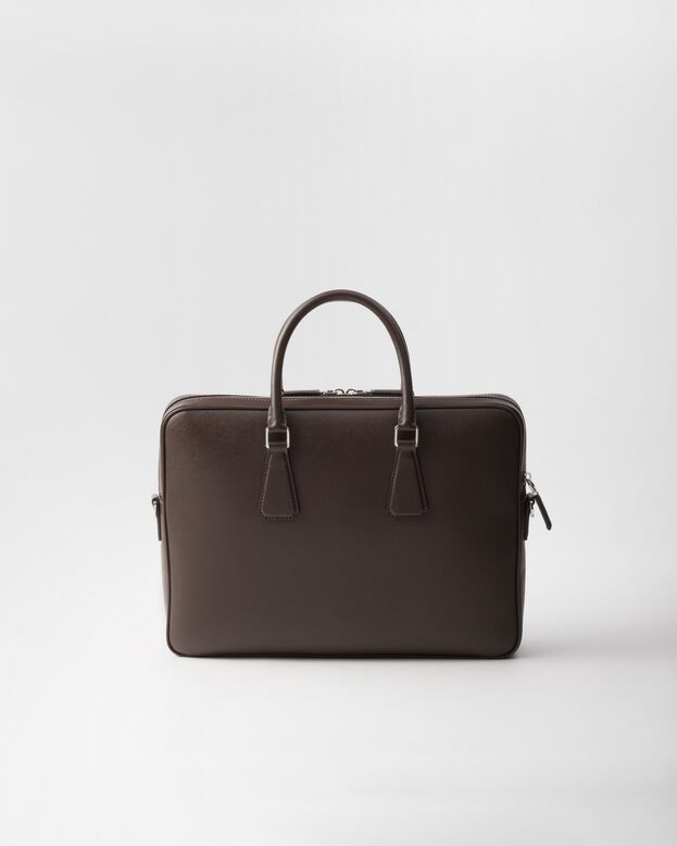 Saffiano leather briefcase, , hi-res