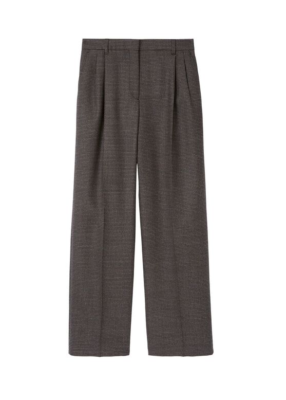 Puppytooth Wool Wide-leg Trousers, , hi-res