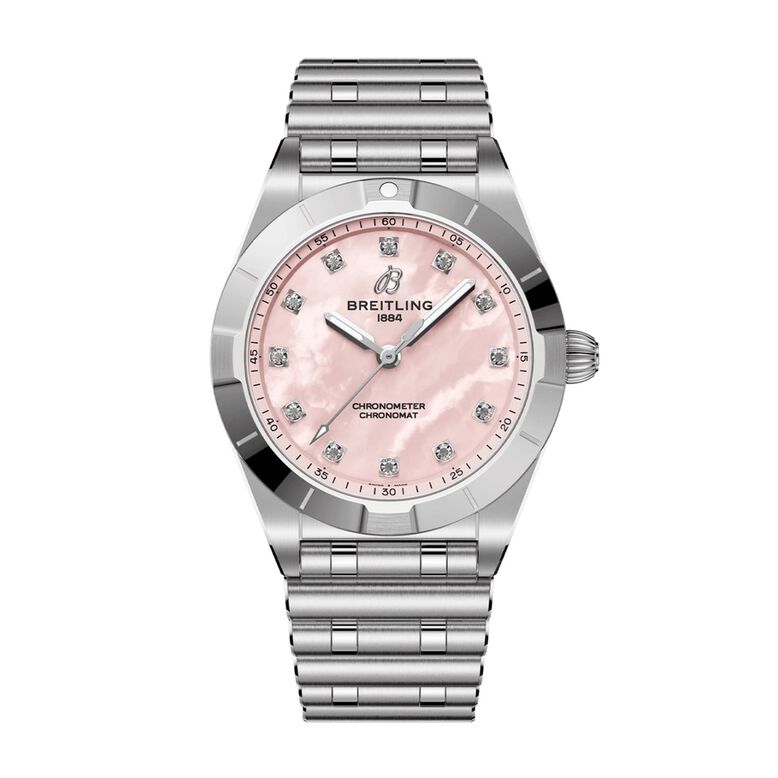 Chronomat 28mm Ladies Watch Pink Mother Of Pearl, , hi-res