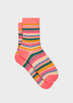 GLORIA PINK SWIRL STRIPE LUREX SOCKS