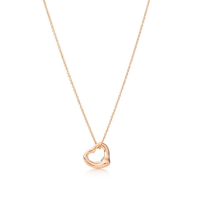 Elsa Peretti&reg; Open Heart pendant in 18k rose gold. More sizes available. - Size 11 mm, , hi-res