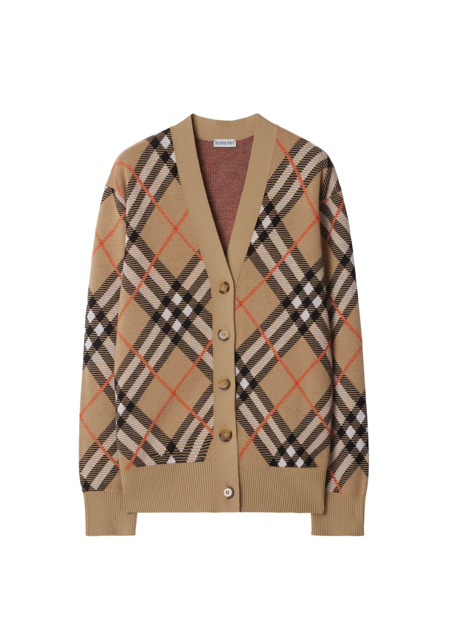 Burberry Check Wool Mohair Blend Cardigan Tops | Heathrow Reserve