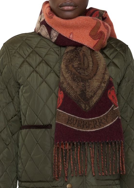 Etched Knight Cashmere Scarf, , hi-res