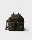 Medium quilted Re-Nylon backpack with Saffiano leather trim, , hi-res