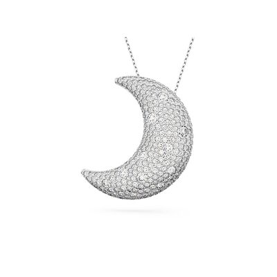 Luna Lady Necklace White Crystal Silver