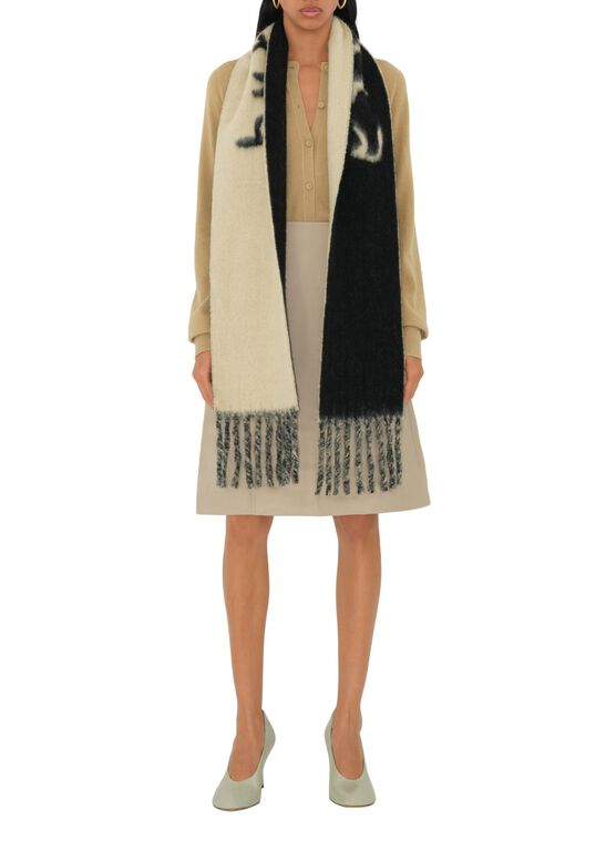 Reversible Logo Alpaca Wool Blend Scarf, , hi-res