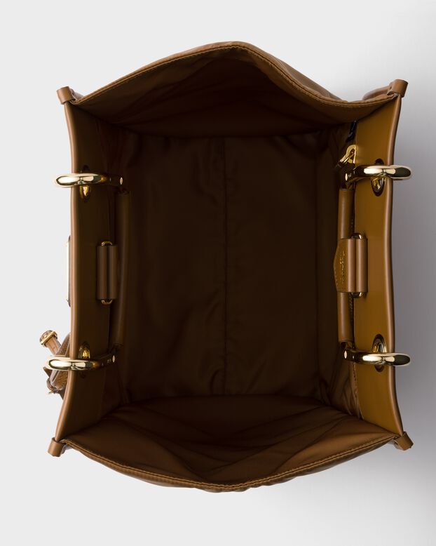 Medium Re-Nylon and leather tote bag, , hi-res