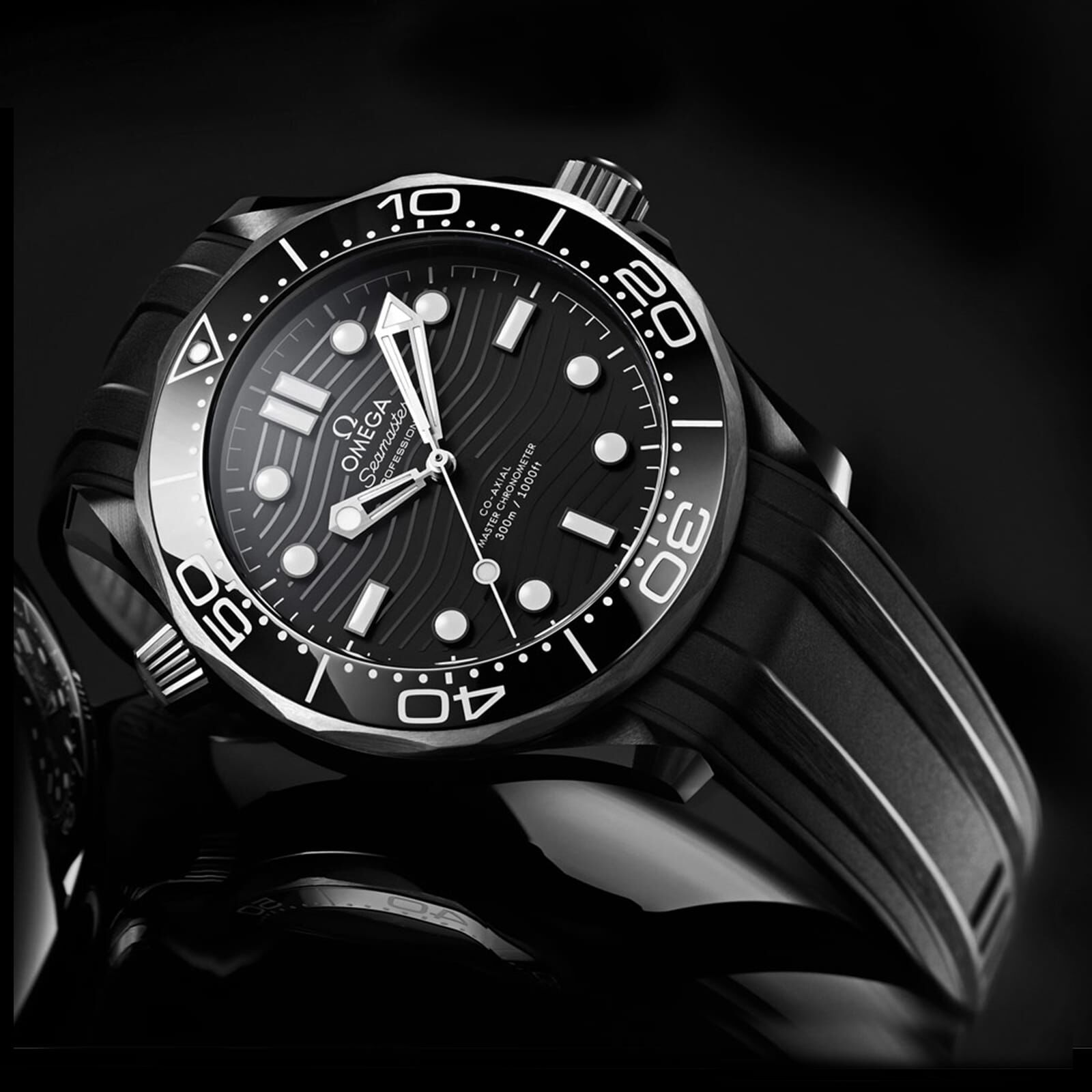 Omega seamaster black and white sale