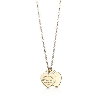 Return to Tiffany™ Double Heart Tag Pendant in Yellow Gold, Mini