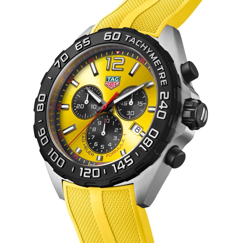 Formula 1 Quartz Chronograph 200M 43mm Mens Watch Yellow Rubber, , hi-res