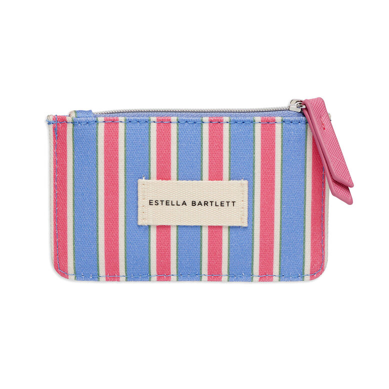 Blue Stripe Canvas Card Purse, , hi-res
