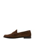 Coin Detail Suede Penny Loafers, , hi-res