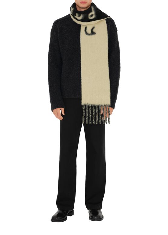 Reversible Logo Alpaca Wool Blend Scarf, , hi-res