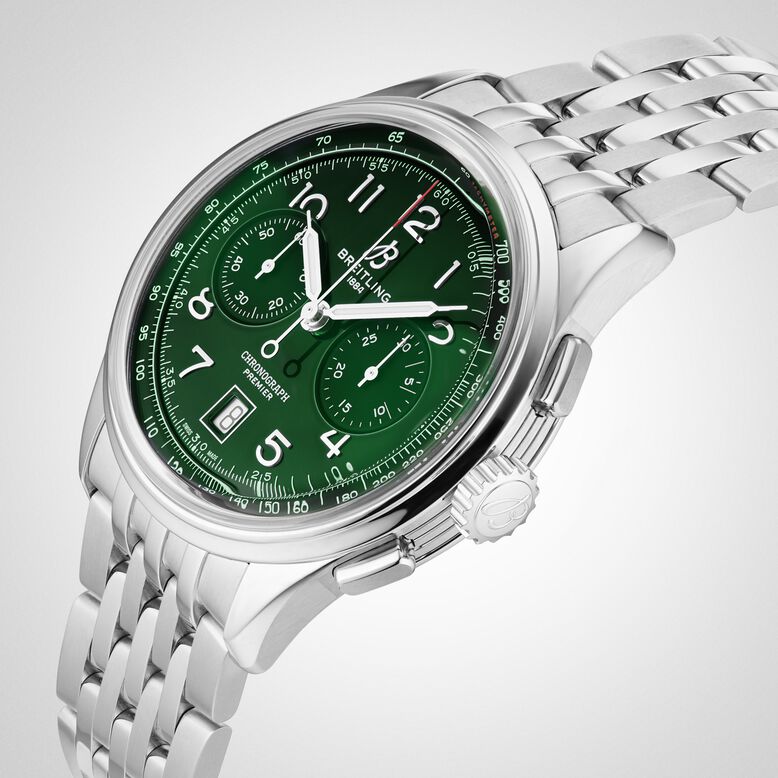 Premier B01 Chronograph 42mm Mens Watch Green Stainless Steel, , hi-res