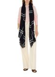 Wide Check Wool Scarf, , hi-res