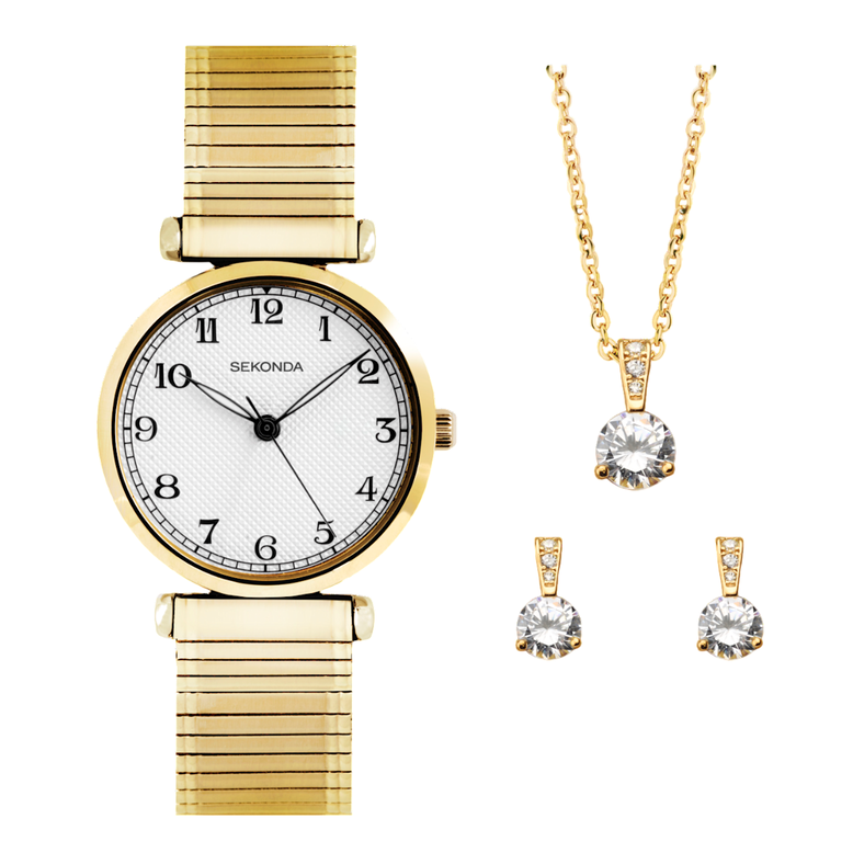 Ladies Easy Reader Watch Gift Set - Gold, , hi-res
