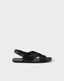 Dec&ograve; leather crisscross sandals, , hi-res