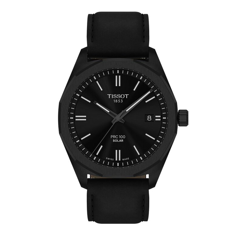 PRC 100 Solar Quartz 39mm Mens Watch Black Leather, , hi-res