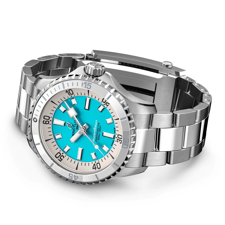 Superocean Automatic 36 Stainless Steel - Turquoise Watch, , hi-res