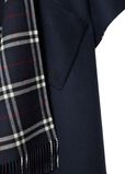 Reversible Check Wool Cashmere Cape, , hi-res