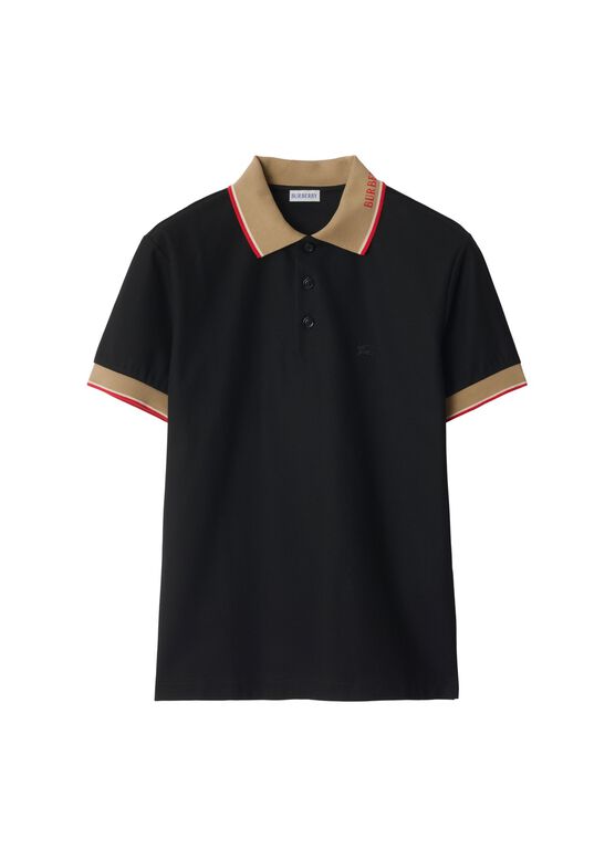 Logo Collar Cotton Polo Shirt, , hi-res
