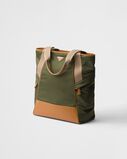Re-Nylon and leather tote bag, , hi-res