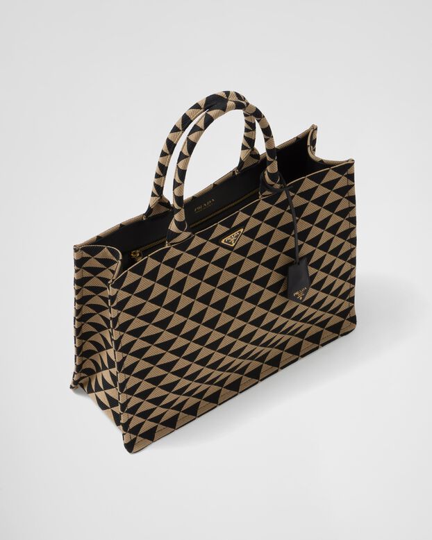 Prada Symbole embroidered fabric tote bag, , hi-res