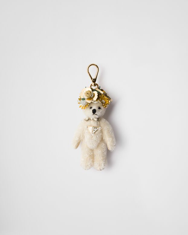 Teddy bag charm with metal ring, , hi-res