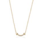 Tiffany T Smile Pendant in Yellow Gold with Diamonds - Size Mini