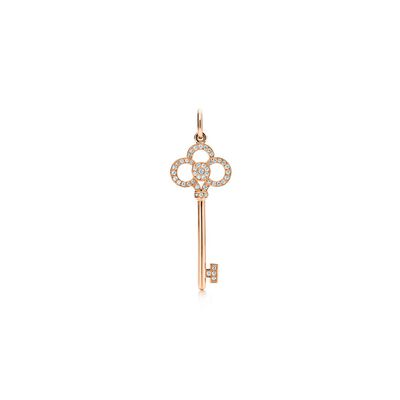 Tiffany Keys Crown Key in Rose Gold with Diamonds, 1.5"