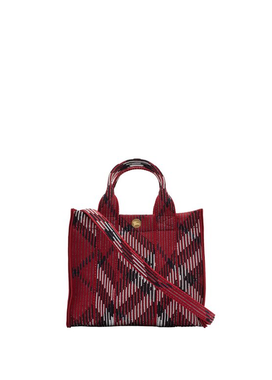 Mini Check Knitted Tote, , hi-res