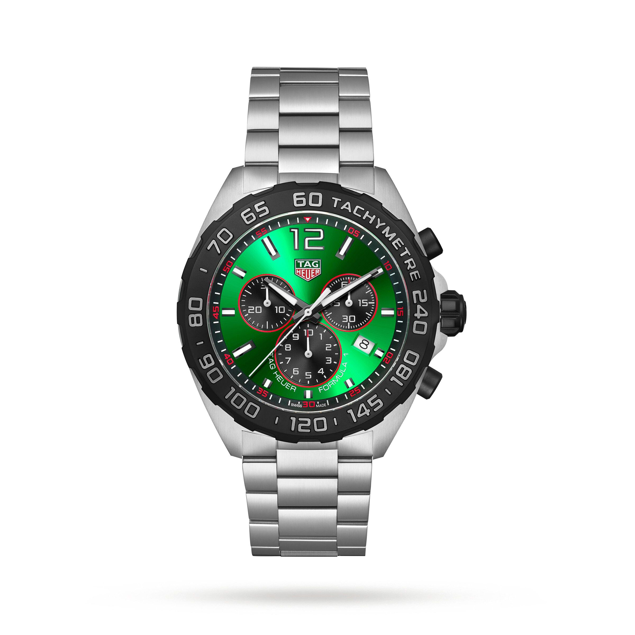 Tag Heuer Formula 1 Quartz Chronograph 200M 43mm Mens Watch Green