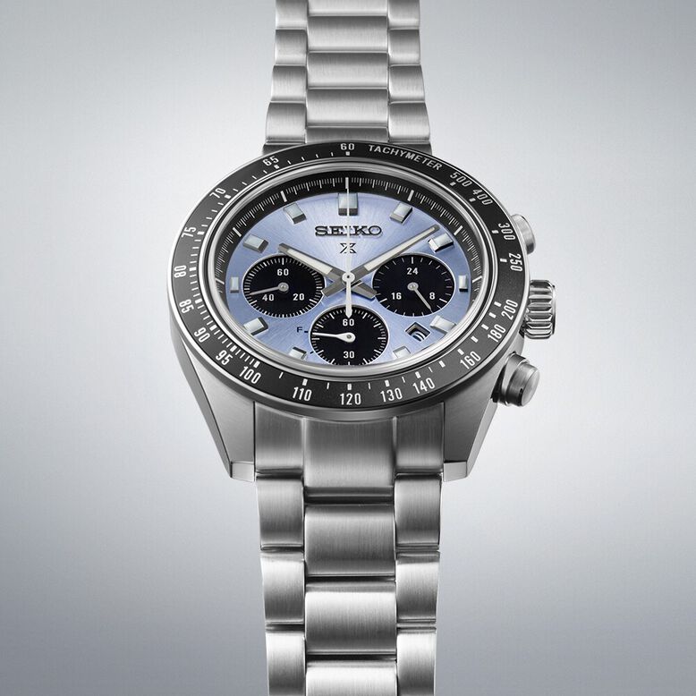 Prospex Crystal Trophy Speedtimer Solar Chronograph 41.5mm Mens Watch Blue, , hi-res