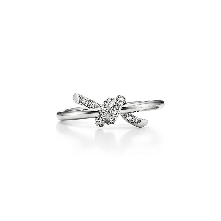 Tiffany Knot Ring in White Gold with Diamonds - Size 7, , hi-res