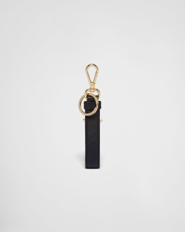 Saffiano leather keychain, , hi-res