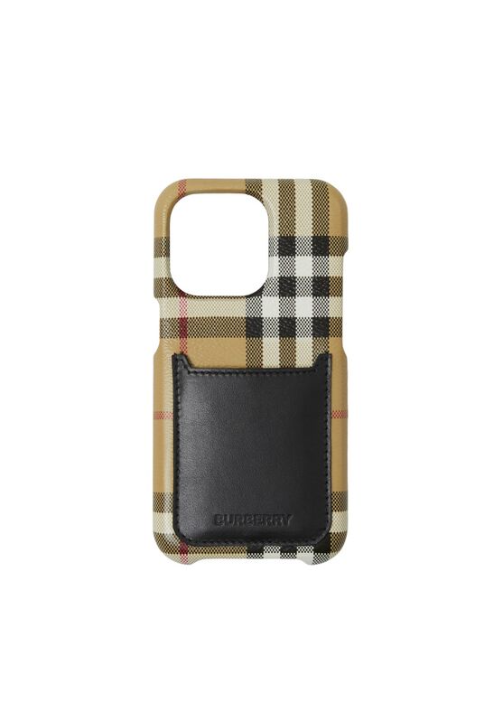 Check and Leather iPhone 14 Pro Case, , hi-res