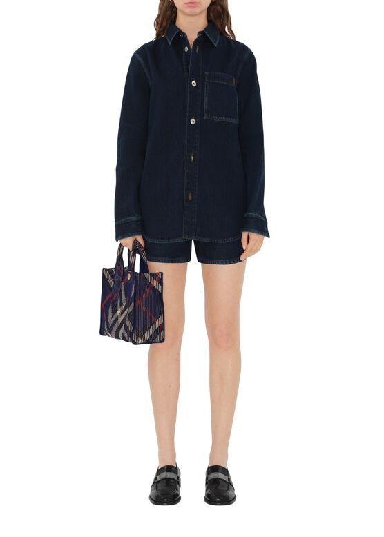 Mini Check Knitted Tote, , hi-res