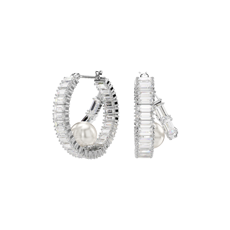 Ariana Grande Hoop Earrings - White Rhodium, , hi-res