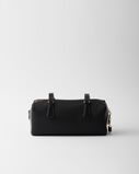 Re-Nylon and leather medium top-handle bag with padlock, , hi-res