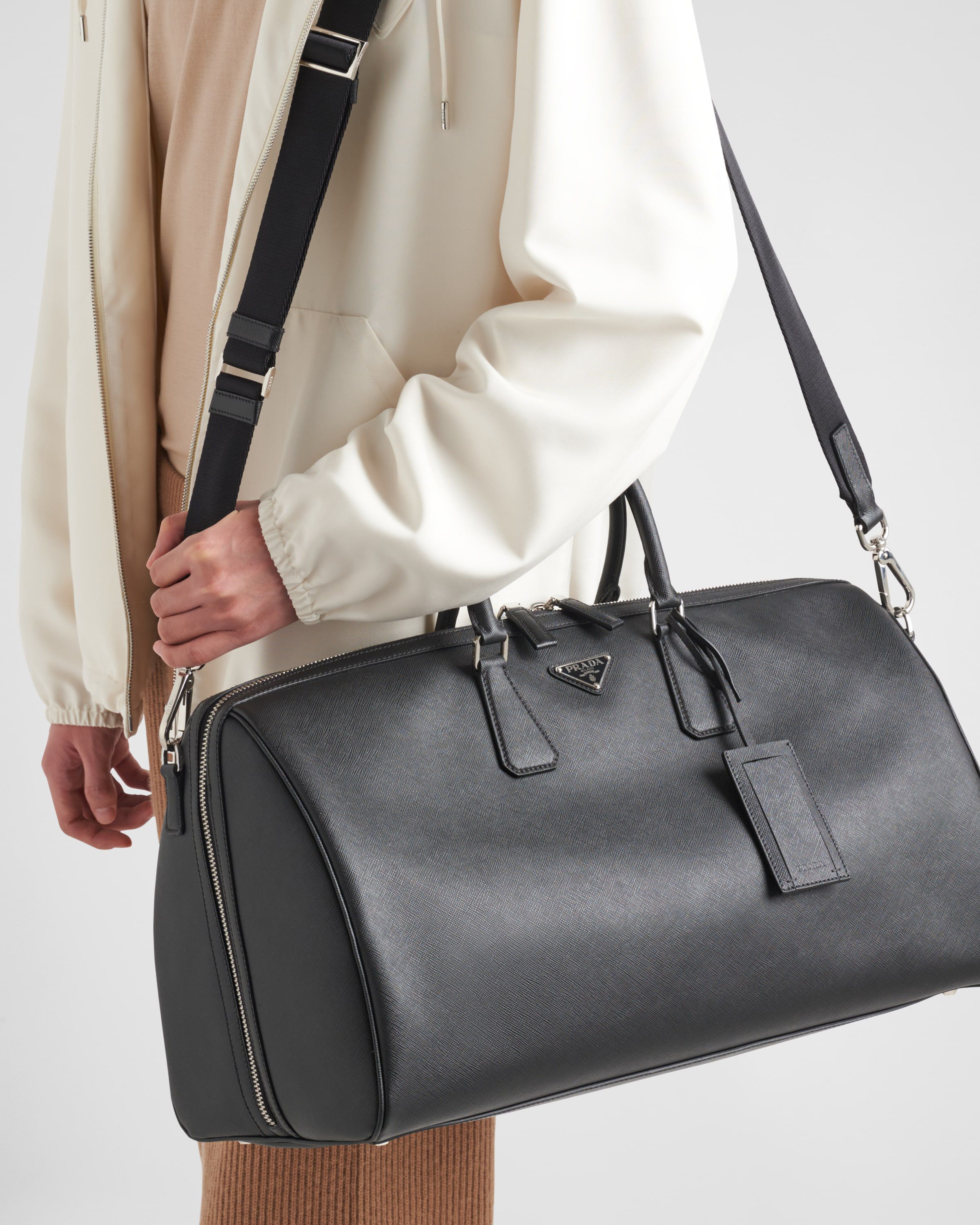 Prada leather travel bag store