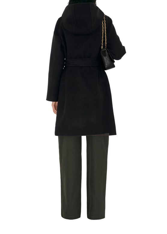 Reversible Wool Hooded Wrap Coat, , hi-res