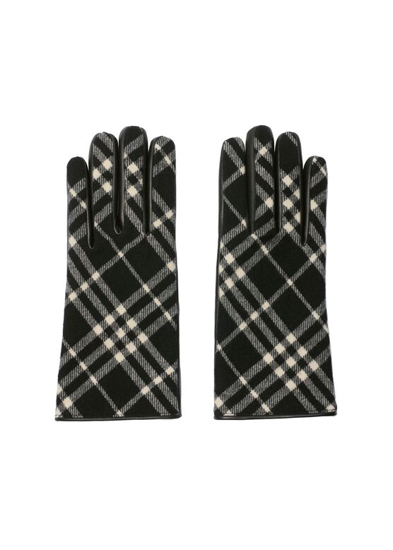 Check Wool Cashmere Gloves, , hi-res