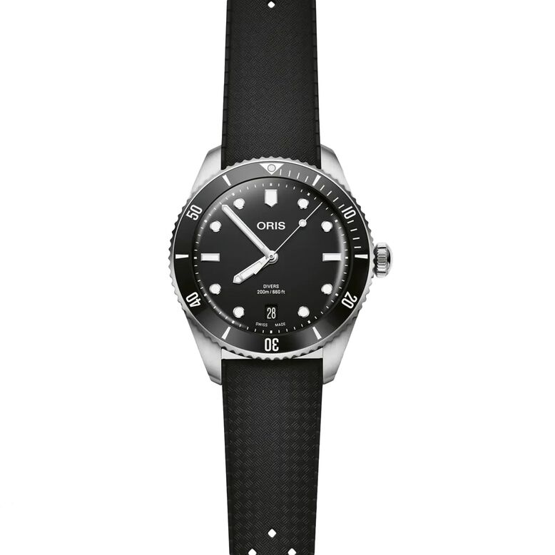 Divers Date 39mm Mens Watch Black Stainless Steel, , hi-res