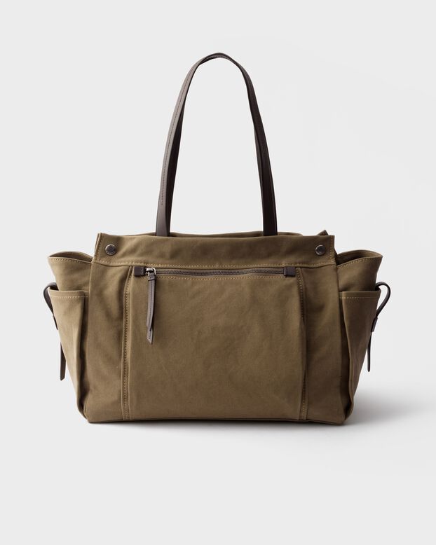 Prada Route canvas and leather tote bag, , hi-res