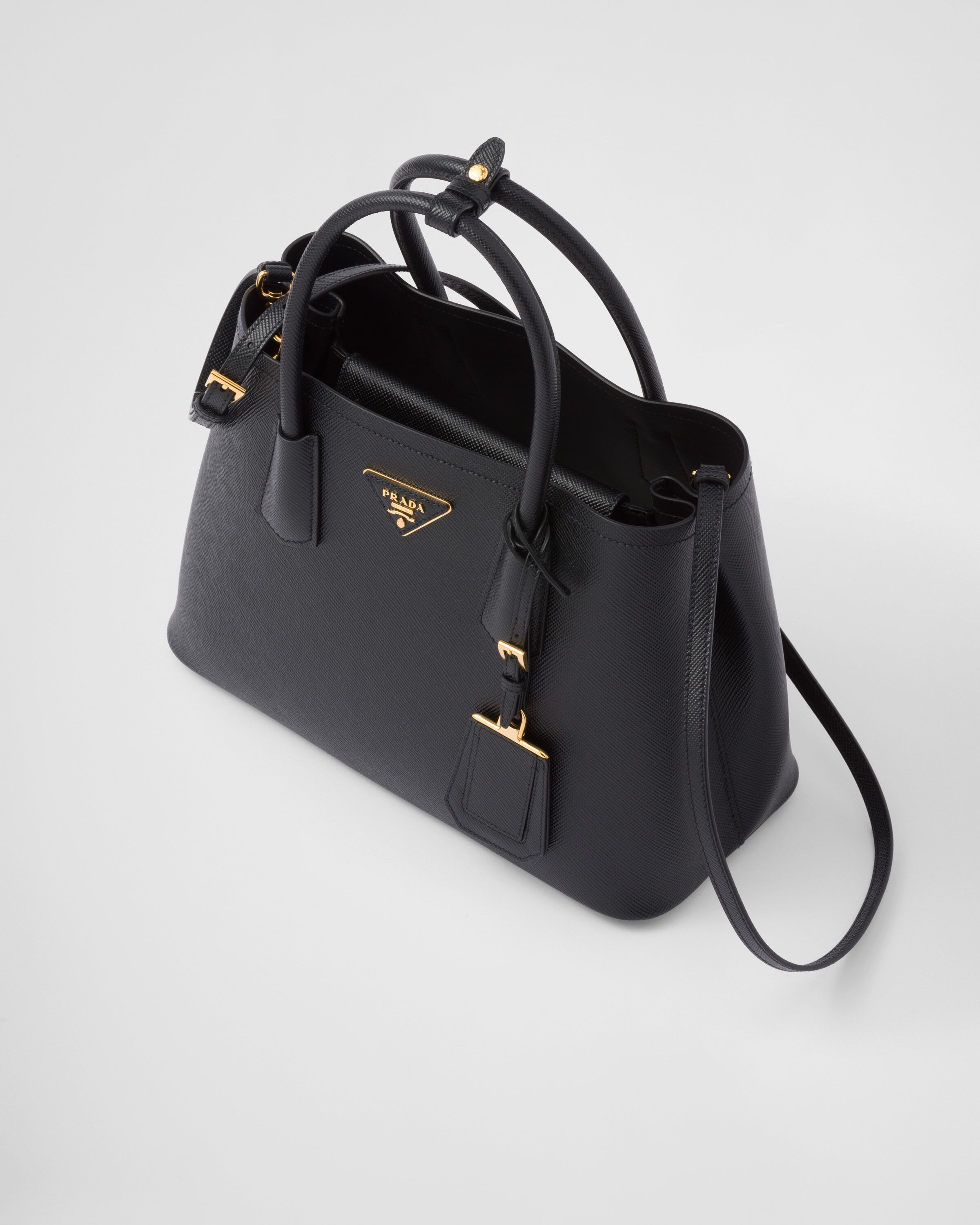 Prada saffiano double bucket bag top