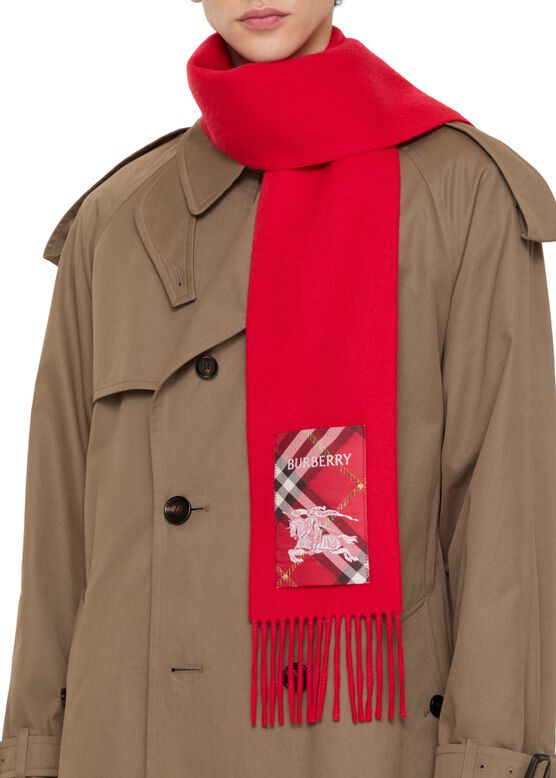 Check Label Cashmere Scarf, , hi-res