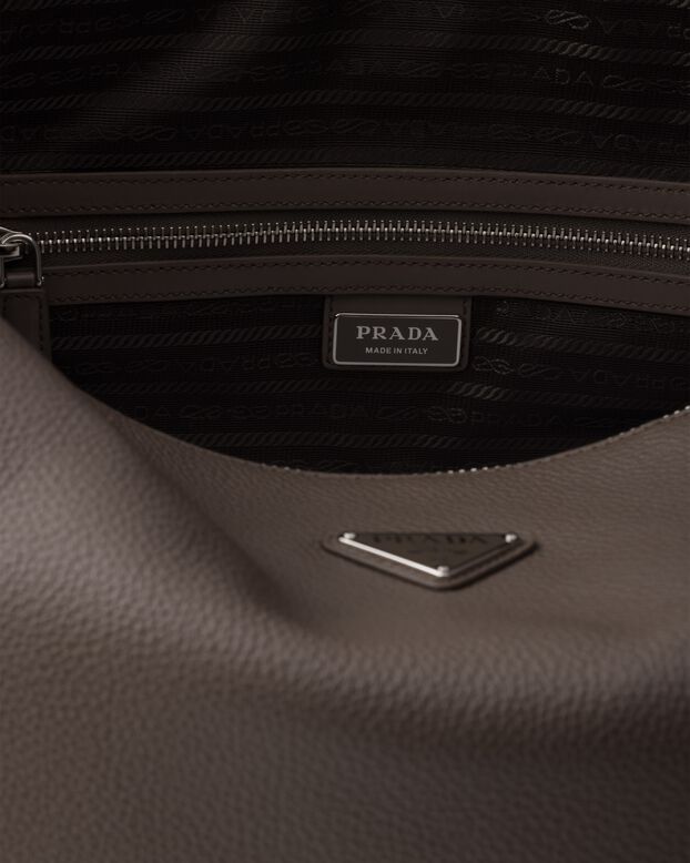 Large leather shoulder bag, , hi-res