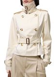 Cropped Tropical Gabardine Trench Jacket, , hi-res