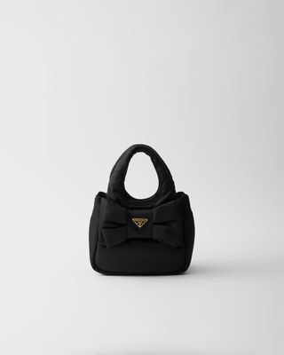 Padded Re-Nylon mini-bag with bow