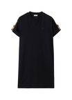 Check Trim Cotton T-shirt Dress